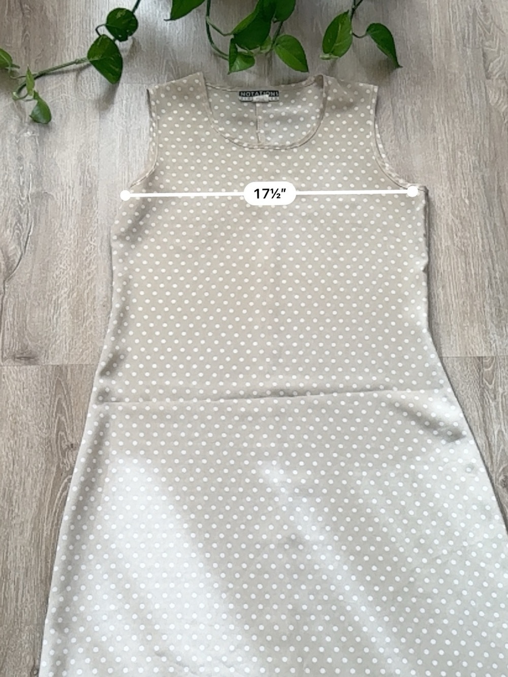 VTG 90’s Cream and Polka Dot Sheath Dress - Picture 3 of 4